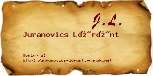 Juranovics Lóránt névjegykártya