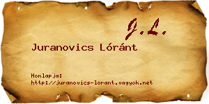 Juranovics Lóránt névjegykártya