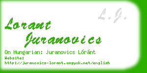 lorant juranovics business card