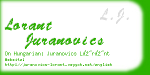 lorant juranovics business card